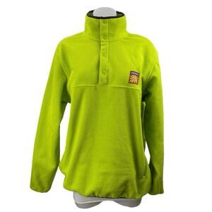 OnlyNY Women's Green Turtleneck Half Snap Fleece Long Sleeve Sweater Top Size M